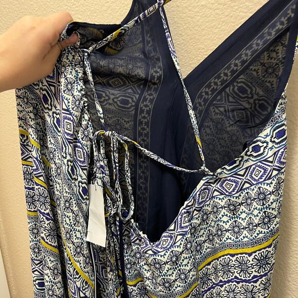 ASTR The Label Navy Multi Medallion Coastal Beach Tie Back Maxi Dress NWT Sz M - Picture 8 of 11